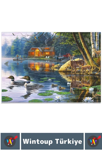 Premium Eğlenceli El Göz Koordinasyon Beceri Görsel Algı Geliştirici Çocuk 1000 Pr PUZZLE YANKI KOYU - 3