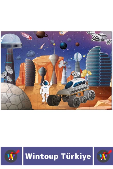Premium Seri Eğlenceli El Göz Koordinasyon Beceri Geliştirici Çocuk 150 Parça PUZZLE MARS'TA YAŞAM - 2