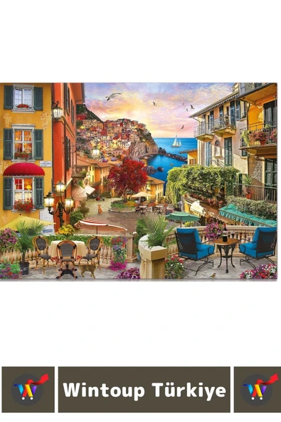El Göz Koordinasyon Beceri Görsel Algı Geliştirici 1000 Parça Çocuk PUZZLE İTALYA'DA GÜN BATARKEN - 3