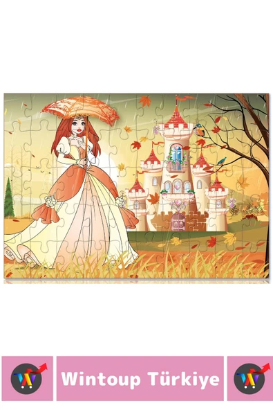 Eğlenceli El Göz Koordinasyon Beceri Geliştirici Çocuk 2X50 Parça PUZZLE SONBAHAR VE YAZ PRENSESLERİ - 2
