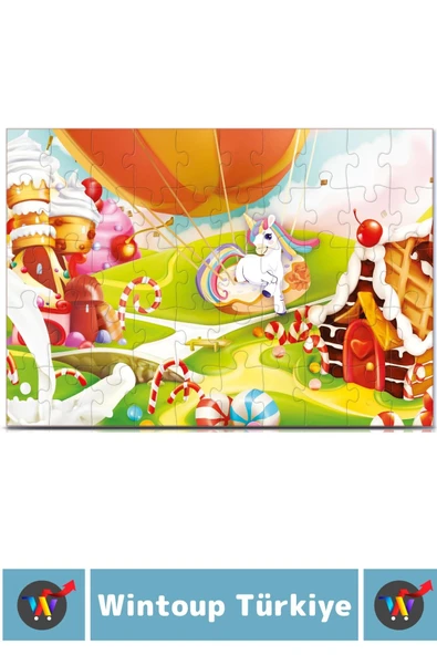 Premium Seri Eğlenceli El Göz Koordinasyon Beceri Geliştirici Çocuk 2X50 Parça PUZZLE ŞEKER DİYARI - Resim 2