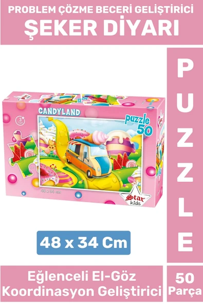Premium Eğlenceli El Göz Koordinasyon Problem Çözme Beceri Geliştirici Çocuk PUZZLE ŞEKER DİYARI