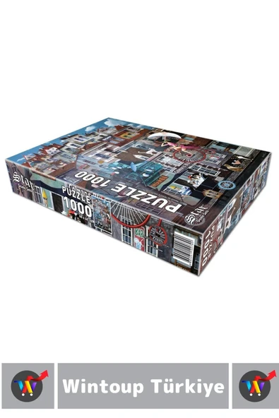 Premium El Göz Koordinasyon Beceri Görsel Algı Geliştirici Çocuk 1000 Parça PUZZLE ŞEHİR HALLERİ - 2