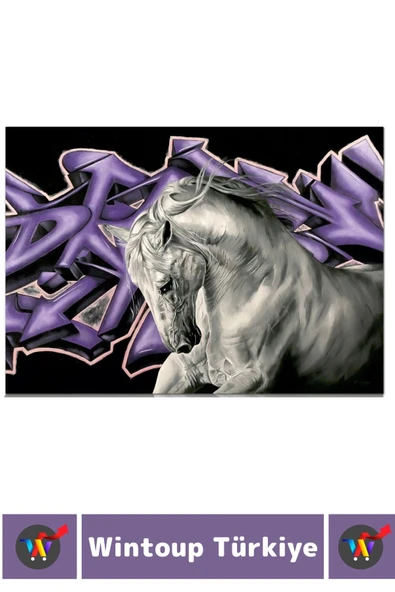 Premium Eğlenceli El Göz Koordinasyon Beceri Görsel Algı Geliştirici Çocuk 1000 Prça PUZZLE BEYAZ AT - Resim 3