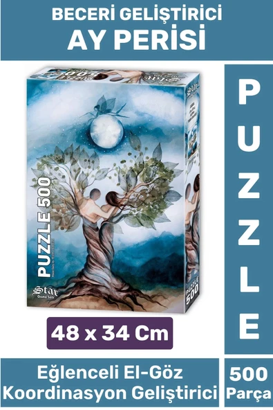 Eğlenceli El Göz Koordinasyon Beceri Görsel Algı Geliştirici Çocuk 500 Parça PUZZLE AY PERİSİ
