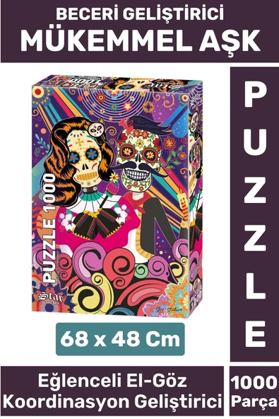 Eğlenceli El Göz Koordinasyon Beceri Görsel Algı Geliştirici Çocuk 1000 Parça PUZZLE MÜKEMMEL AŞK ürün görseli