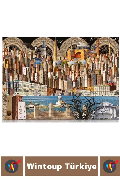 Premium Eğlenceli El Göz Koordinasyon Hafıza Beceri Geliştirici 2000 Parça PUZZLE ANLAT İSTANBUL - Resim 3