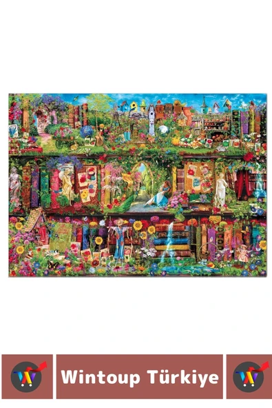 Premium Eğlenceli El Göz Koordinasyon Hafıza Beceri Geliştirici 2000 Parça PUZZLE RAFTAKİ BAHÇE - Resim 3