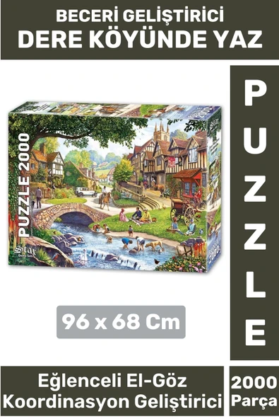 Premium Eğlenceli El Göz Koordinasyon Hafıza Beceri Geliştirici 2000 Parça PUZZLE DERE KÖYÜNDE YAZ ürün görseli