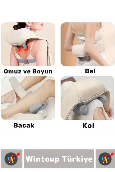 Ergonomik Kol Bacak Sırt Bel Boyun Isıtma Özellikli Kompakt Spor Fitness Kas Gevşetici Masaj Aleti - 4