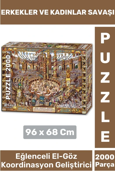 Eğlenceli Göz Koordinasyon Hafıza Beceri Geliştirici 2000 Parça PUZZLE ERKEKLER VE KADINLAR SAVAŞI ürün görseli