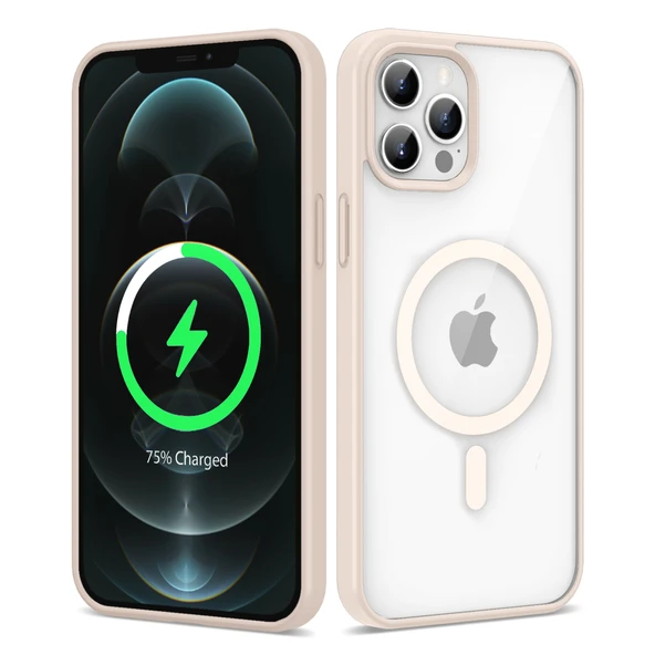 iPhone 12 Pro Max Kılıf Magsafe Wireless Şarj Özellikli Silikon Ege Kapak kılıf - 7