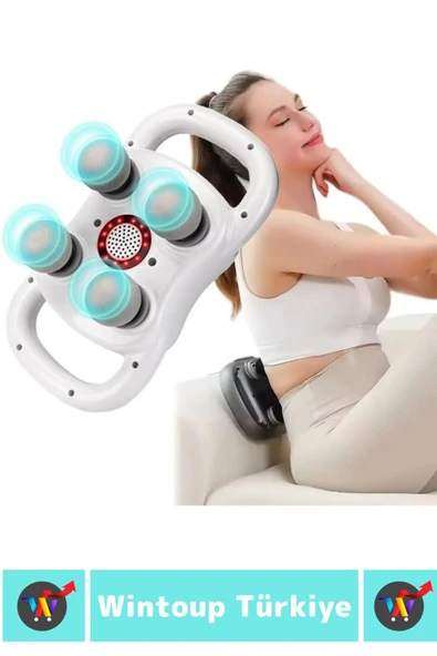 Ergonomik Kol Bacak Sırt Bel 4 Başlıklı Yoğunluk Ayarlamalı 20 Hız Seviyeli Type C Şarj Masaj Aleti - 2