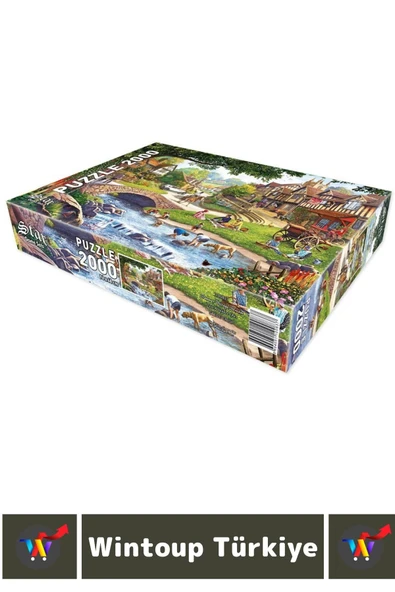 Premium Eğlenceli El Göz Koordinasyon Hafıza Beceri Geliştirici 2000 Parça PUZZLE DERE KÖYÜNDE YAZ - Resim 2