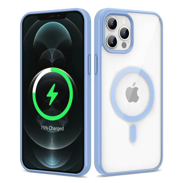 iPhone 13 Pro Max Kılıf Magsafe Wireless Şarj Özellikli Silikon Ege Kapak - Resim 6