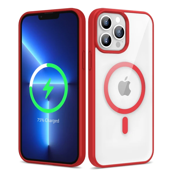 iPhone 13 Pro Max Kılıf Magsafe Wireless Şarj Özellikli Silikon Ege Kapak - Resim 8