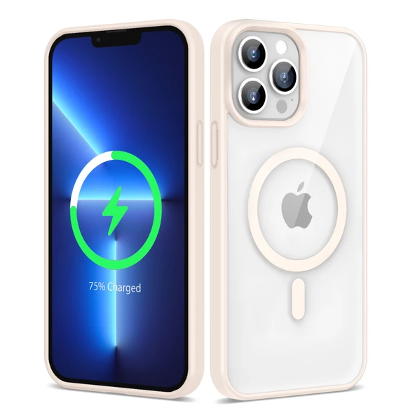 iPhone 13 Pro Max Kılıf Magsafe Wireless Şarj Özellikli Silikon Ege Kapak - Resim 7