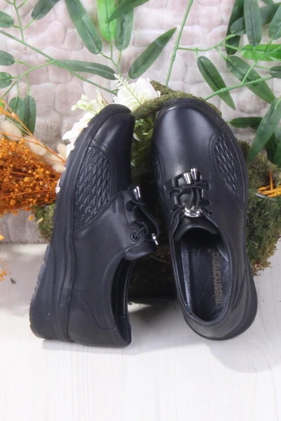 Mehmet Mete 42041 Kemik Çıkıntısına Özel Lastik Bağcıklı Hakiki Deri Kadın Ayakkabı - Resim 5