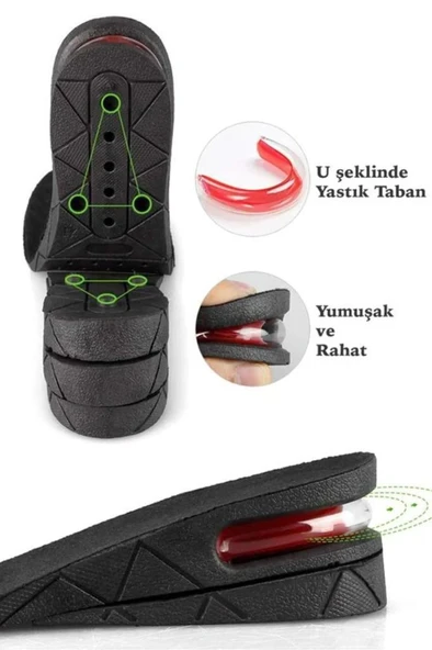 5 cm Boy Uzatıcı Hava Yastıklı Tabanlık Gizli Topuk Yükselten Uzatan Ayakkabı Tabanlığı - 6
