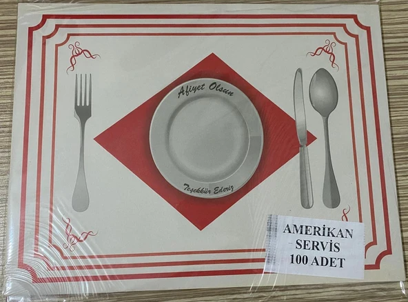 100 Adet Amerikan Servis Kağıdı Sunum Servis Kağıdı Büyük Boy 30x40 cm - 3