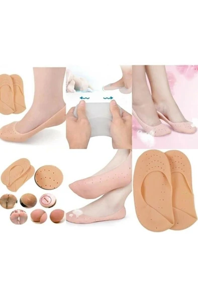 2 li Silikon Ayak Bakım Çorabı Topuk Nasırı Çatlak Giderici Nemlendirici Patik Jel Çorap - 6