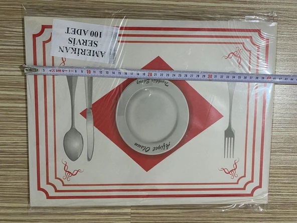 100 Adet Amerikan Servis Kağıdı Sunum Servis Kağıdı Büyük Boy 30x40 cm - 8