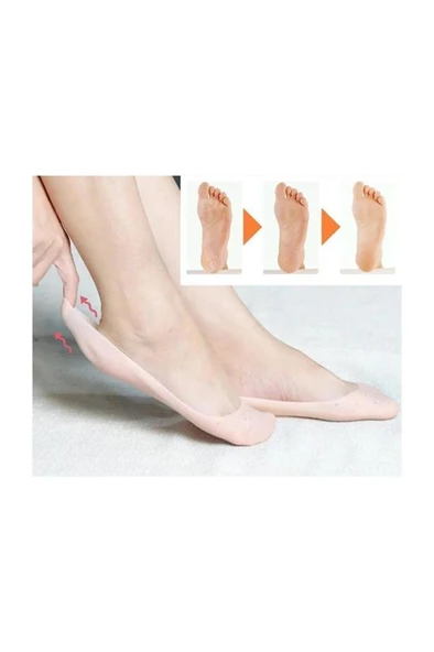2 li Silikon Ayak Bakım Çorabı Topuk Nasırı Çatlak Giderici Nemlendirici Patik Jel Çorap - 5