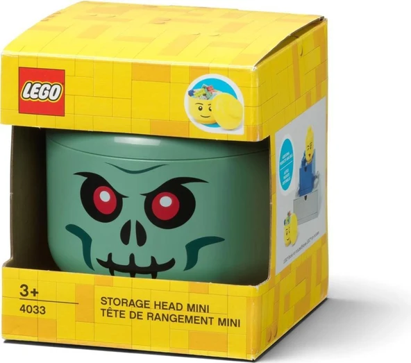 LEGO Storage 5008081 Minifigure Head Skeleton Skull Sand Green Mini