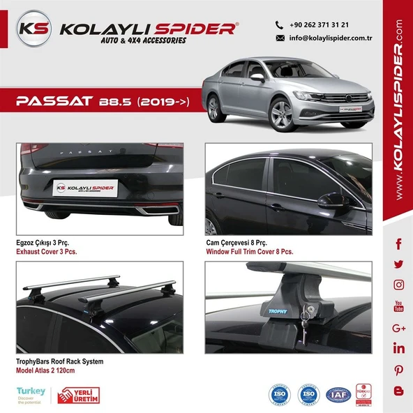 VW Passat B8.5 Cam Çıtası 4 Prç Krom 2019 ve Sonrası - Resim 4