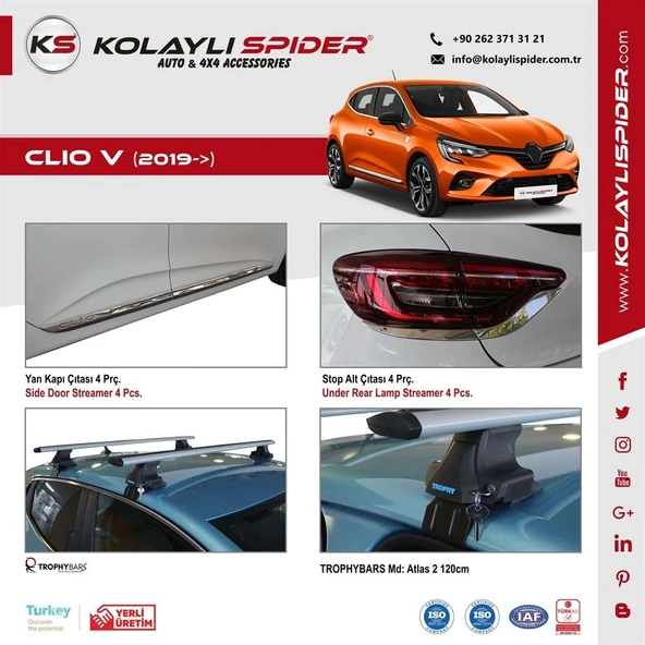 Renault Clio 5 Bagaj İç Eşiği 2 Prç Krom 2019 ve Sonrası - 4