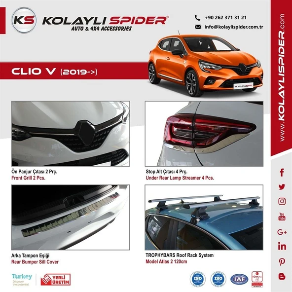 Renault Clio 5 Arka Tampon Eşiği Krom 2019 ve Sonrası - Resim 4