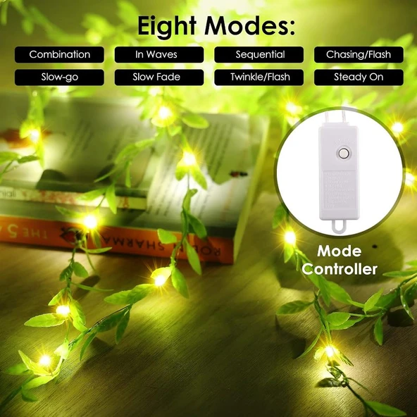 VIP KALİTE SALKIM YAPRAK LED IŞIK GÜN IŞIĞI LED SALKIM SARMAŞIK LED IŞIK 3X1 METRE 180 LED MODLU - Resim 4