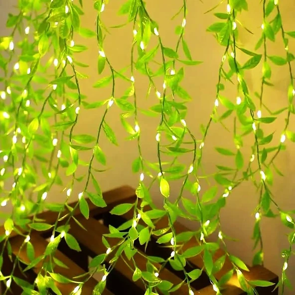 VIP KALİTE SALKIM YAPRAK LED IŞIK GÜN IŞIĞI LED SALKIM SARMAŞIK LED IŞIK 3X1 METRE 180 LED MODLU