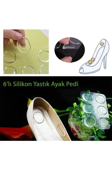 6 lı Yumuşak Silikon Ayakkabı Topuk Vurma Önleyici Ped Ayak Parmak Nasır Koruyucu Bant - 2