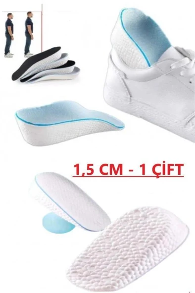 1.5 cm Erkek Gizli Topuk Yükseltici Boy Uzatıcı Ortopedik Tabanlık Köpük Ayakkabı Tabanlığı - 3