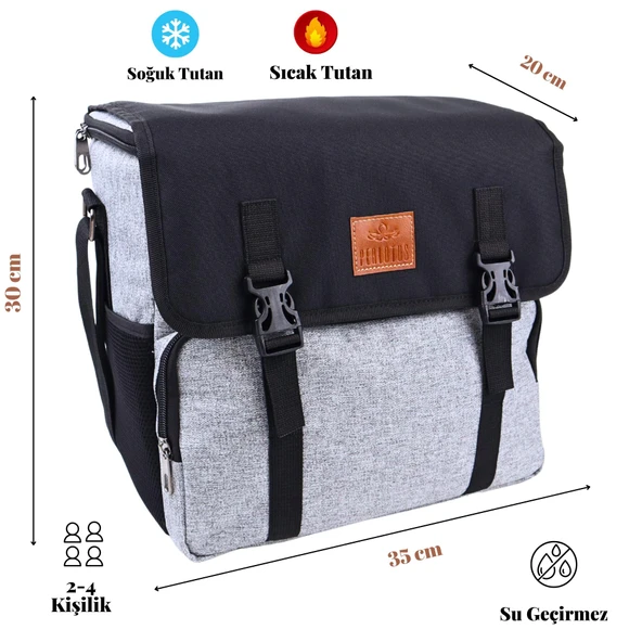 Perlotus Yalıtımlı Termos Piknik Kamp Çantası Büyük Boy 16 Lt Su Geçirmez - 3