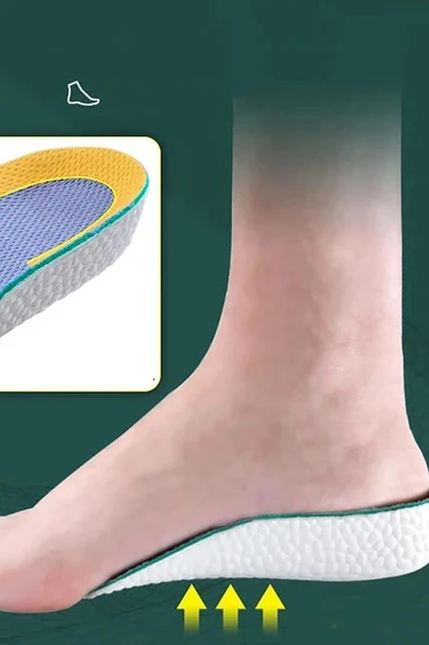 2.5 cm Kadın Gizli Topuk Yükseltici Boy Uzatıcı Ortopedik Tabanlık Köpük Ayakkabı Tabanlığı - 7