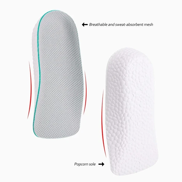 1.5 cm Kadın Gizli Topuk Yükseltici Boy Uzatıcı Ortopedik Tabanlık Köpük Ayakkabı Tabanlığı - 7