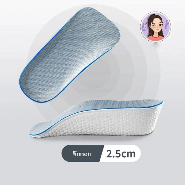 2.5 cm Kadın Gizli Topuk Yükseltici Boy Uzatıcı Ortopedik Tabanlık Köpük Ayakkabı Tabanlığı - 2