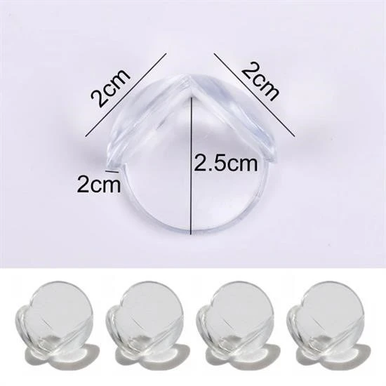 BUFFER® Bebek Çocuk Yumuşak ve Esnek Dairesel Şeffaf Yapışkanlı Güvenlik Köşe Koruyucu (4 Adet) - 4