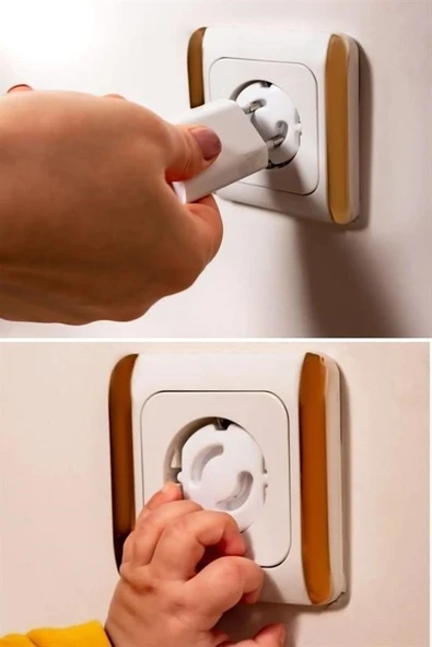 BUFFER® Bebek Çocuk Priz Koruma Kapağı (6 Adet) Çocuk Güvenliği, Priz Muhafazası, Priz Kapatıcı - 7