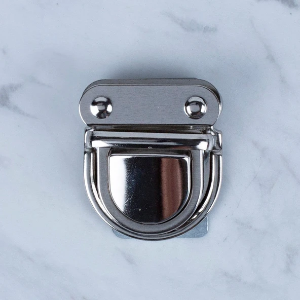 Loren Metal Çanta Kilidi Büyük Gümüş - 2