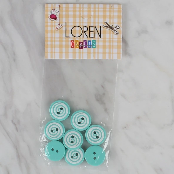 Loren Crafts yeşil 8 li yuvarlak düğme - 454