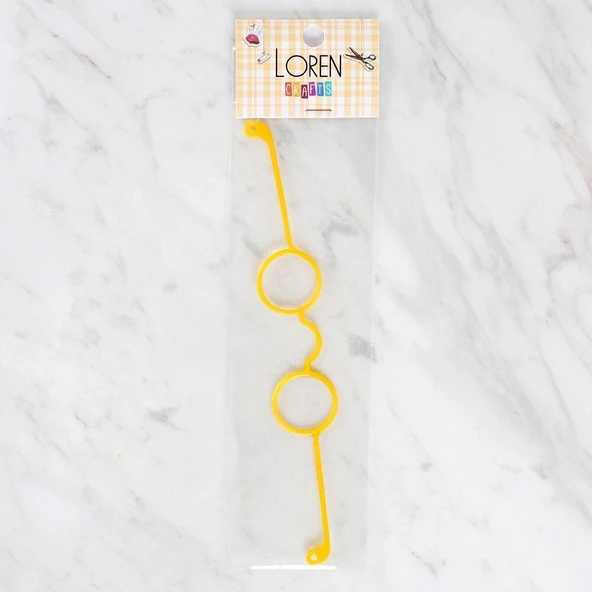Loren Plastik Amigurumi Gözlük Sarı - Resim 2