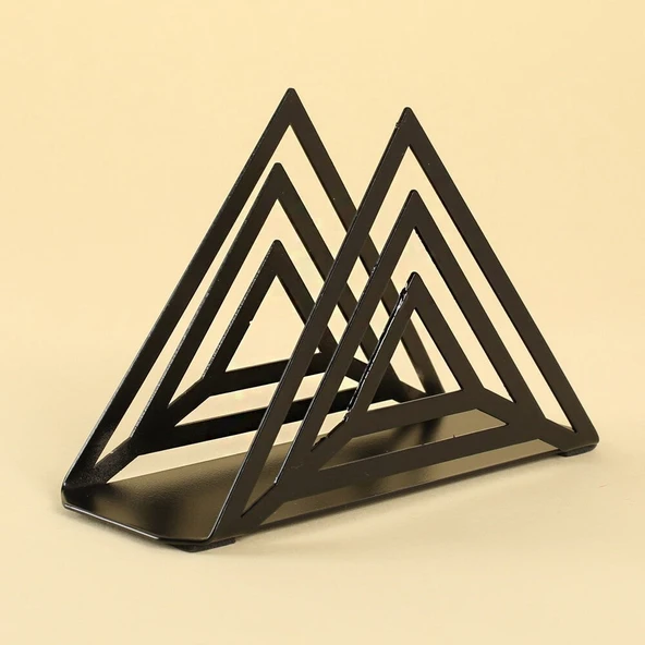 Loren Home Prizma Siyah Metal Peçetelik - Resim 2