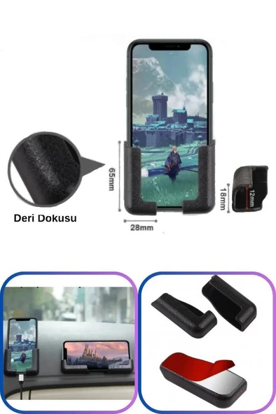 Ayarlanabilir Yapışkanlı Torpido Üstü Araç İçi Telefon Tutucu Duvar Şarj Askısı Stand Kumandalık ürün görseli 1