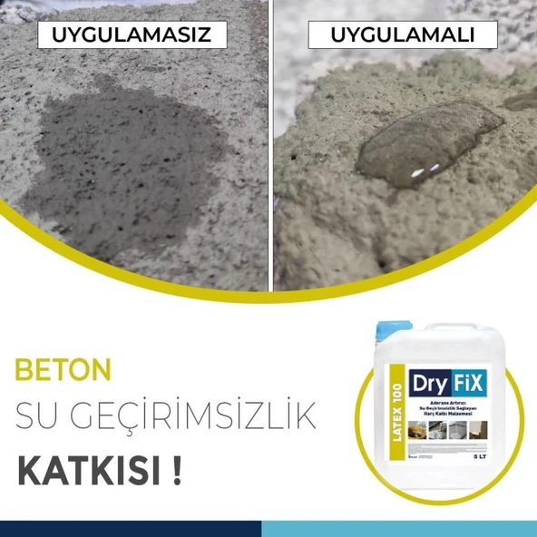 DryFix Latex 100 Aderans Arttırıcı Su Geçirimsizlik Sağlayan Harç Katkı Malzemesi 5 Lt - 2