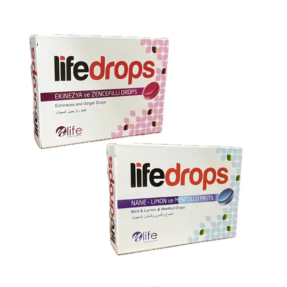 Ekinezya ve Zencefilli 24lü+Nane Limon Mentollü 24lü Pastil Drops