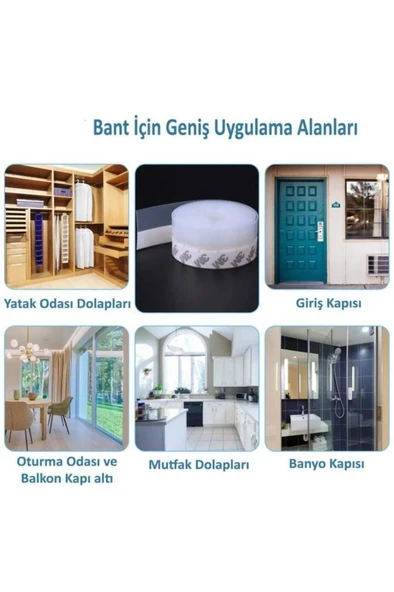 5 Metre Kapı Altı Bandı Pencere Rüzgar Önleyici Soğuk Kesici Toz Böcek Geçirmez İzolasyon Bant Bantı - 5