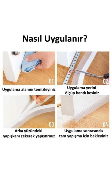 5 Metre Kapı Altı Bandı Pencere Rüzgar Önleyici Soğuk Kesici Toz Böcek Geçirmez İzolasyon Bant Bantı - 4